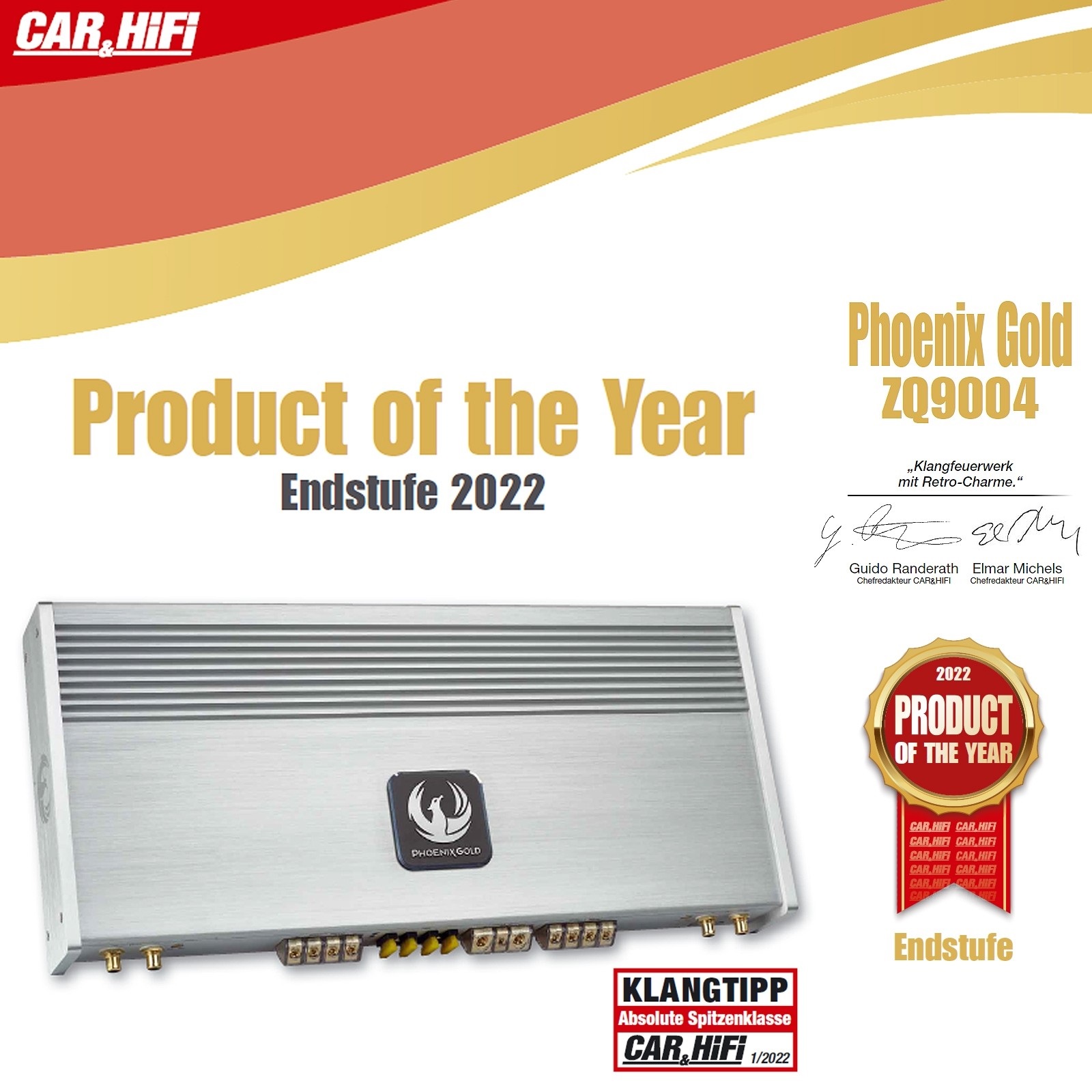 Demo Phoenix Gold ZQ9004 Limited Edition NR17 versterker 4 kanaals Klank Tip