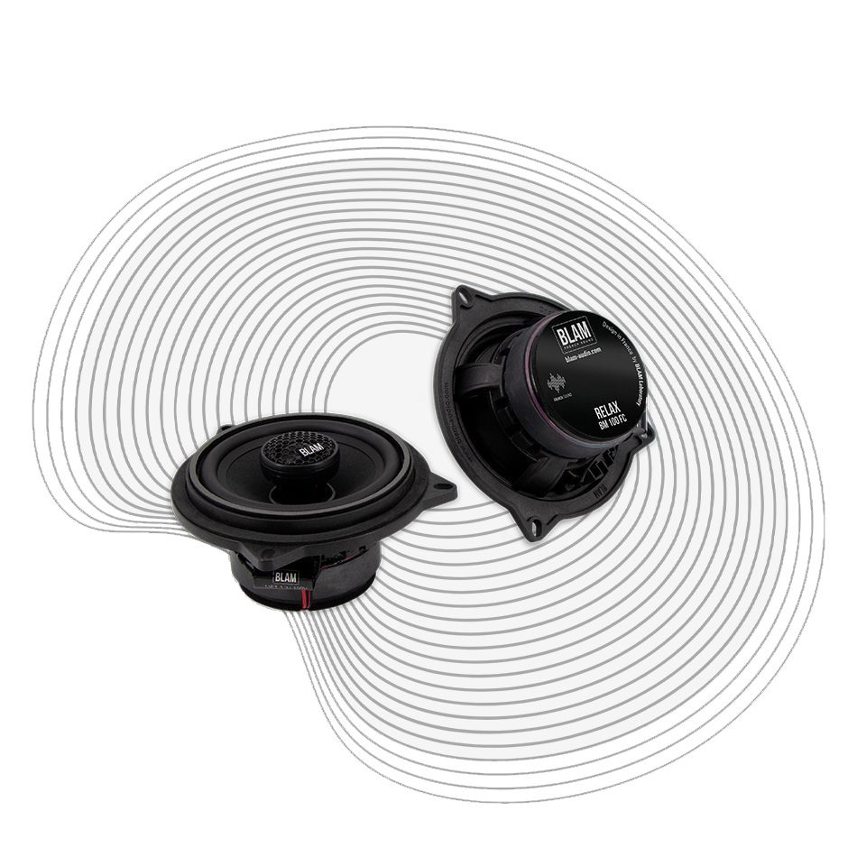 Blam Relax KIT BM100FC custom fit 10cm 2-weg luidspreker set 50 watts RMS 2 ohms BMW