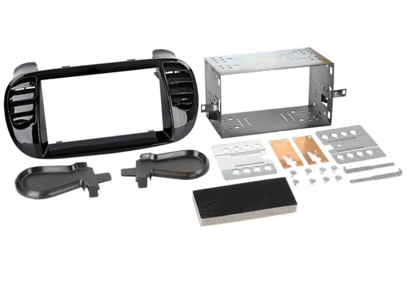 Radio paneel 2-din pianolak zwart Fiat 500 & 500C