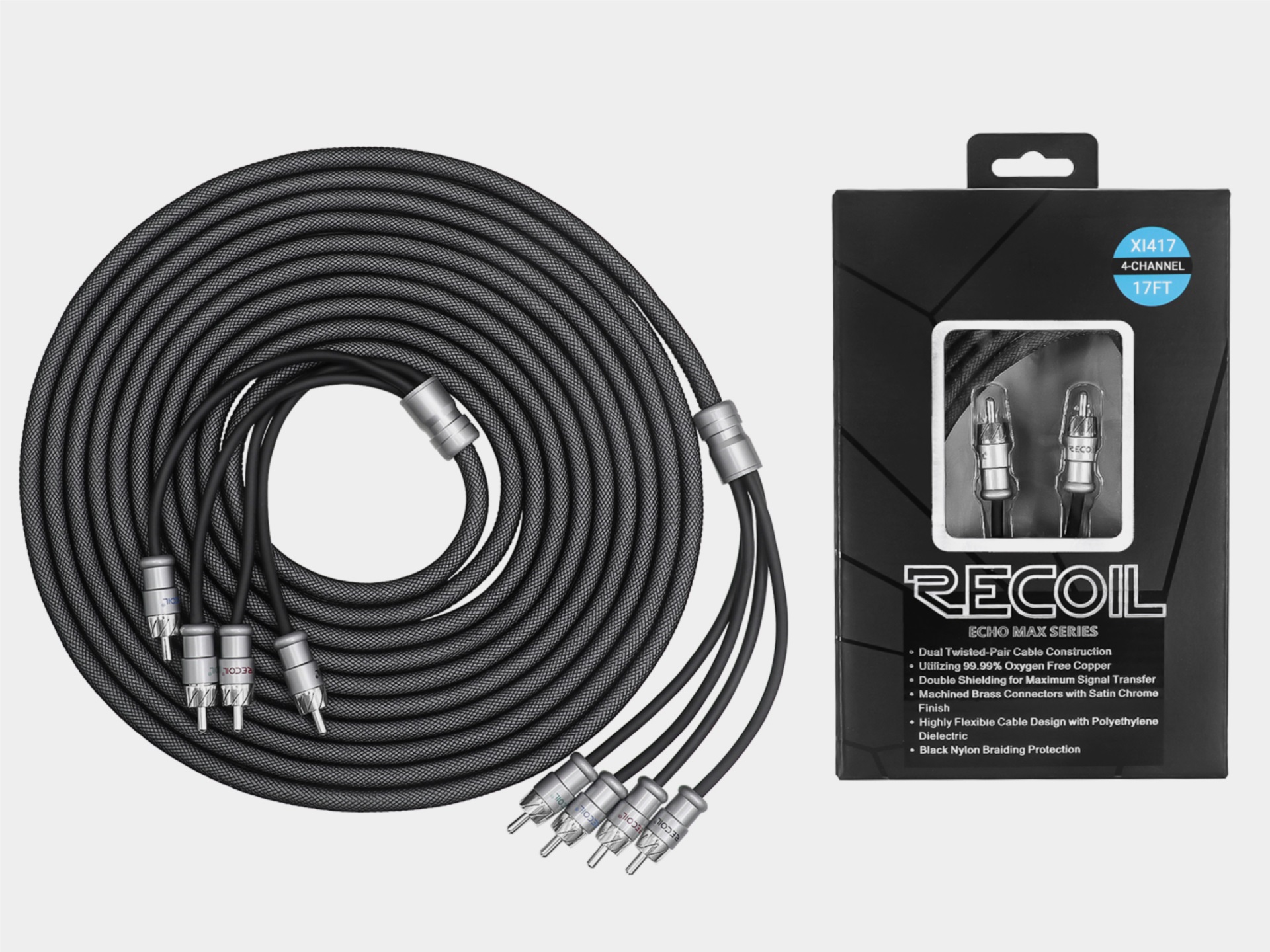 Recoil Audio Echo Max Premium OFC signaalkabel 4 kanaals 510cm