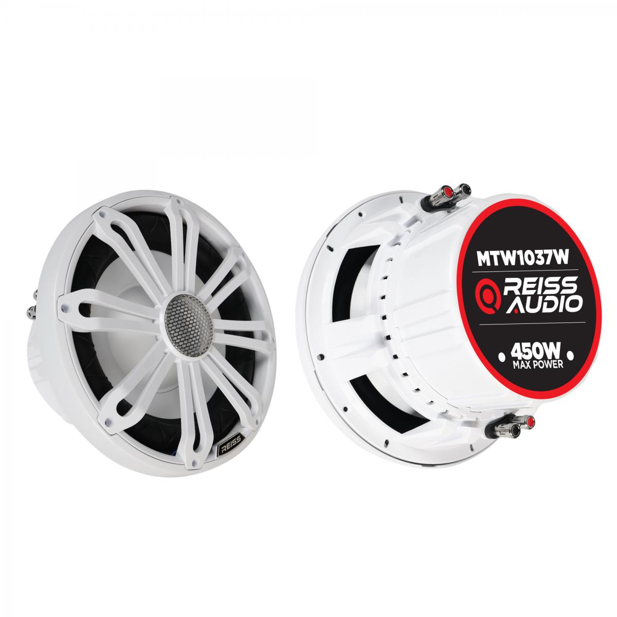 Reiss Audio RS-MTW1037W marine subwoofer 10 inch 500 watts RMS DVC 4 ohms met RGB LED