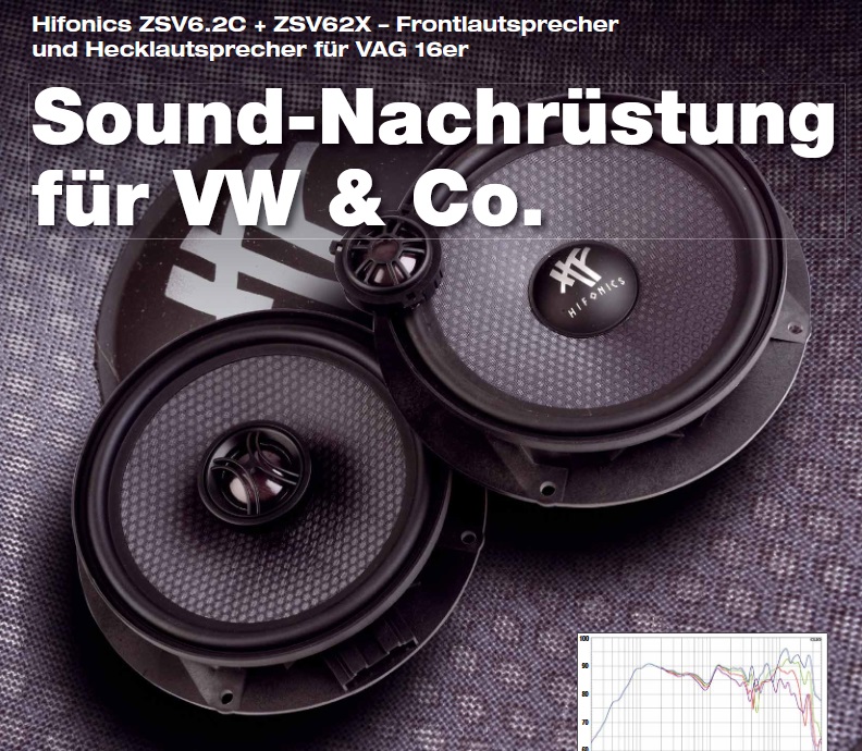 Hifonics Zeus ZSV6.2C custom fit compo luidspreker set 90 watts RMS voor diverse modellen van de VAG Groep