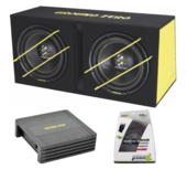 Ground Zero GZ2000 Pack bassreflex kist 2x12 + monoblock + kabelset audio pakket Ground Zero GZ2000 Pack bassreflex kist 2x12 + monoblock + kabelset audio pakket