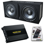 Ground Zero GZ1000 Pack bassreflex kist 2x12 + monoblock + kabelset audio pakket Ground Zero GZ1000 Pack bassreflex kist 2x12 + monoblock + kabelset audio pakket