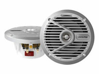 Alpine SPS-M601 marine luidspreker set zilver 2-weg 16,5 cm 30 watts RMS 4 ohms Alpine SPS-M601 marine luidspreker set zilver 2-weg 16,5 cm 30 watts RMS 4 ohms
