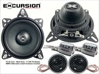 Excursion PX4C luidspreker set 10cm 2-weg compo 75 watts RMS BMW & Mercedes Excursion PX4C luidspreker set 10cm 2-weg compo 75 watts RMS BMW & Mercedes